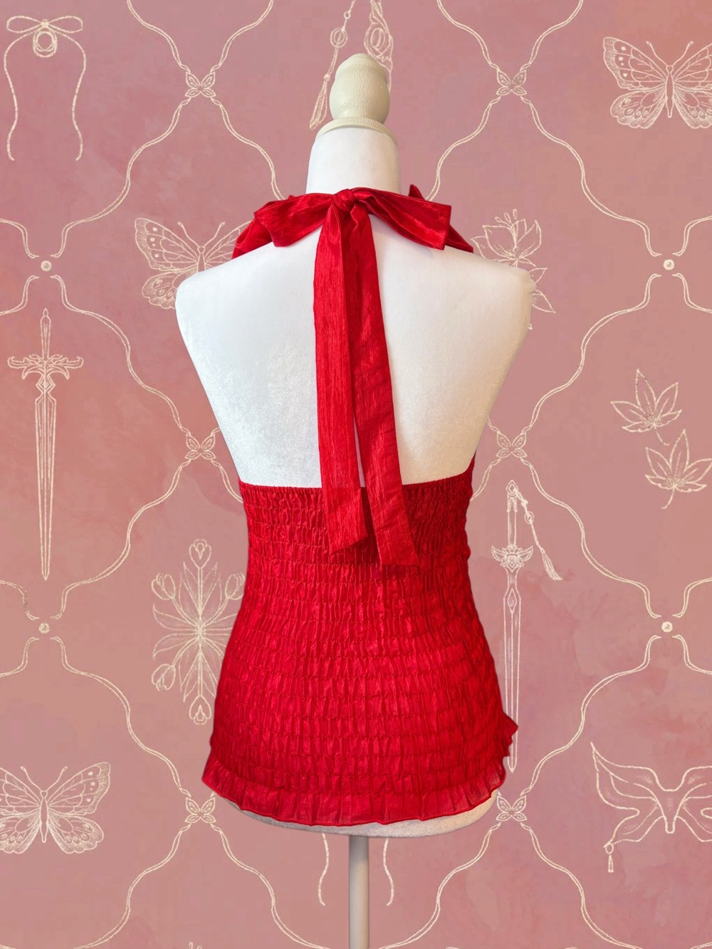 Y2K Ruffle Halter Top - Picture 2 of 2